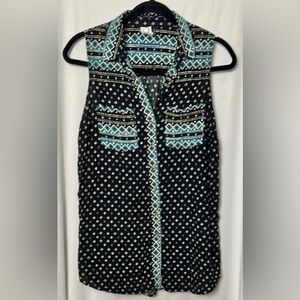 Akemi + Kin x Anthropologie Sleeveless Patterned Top Size Small